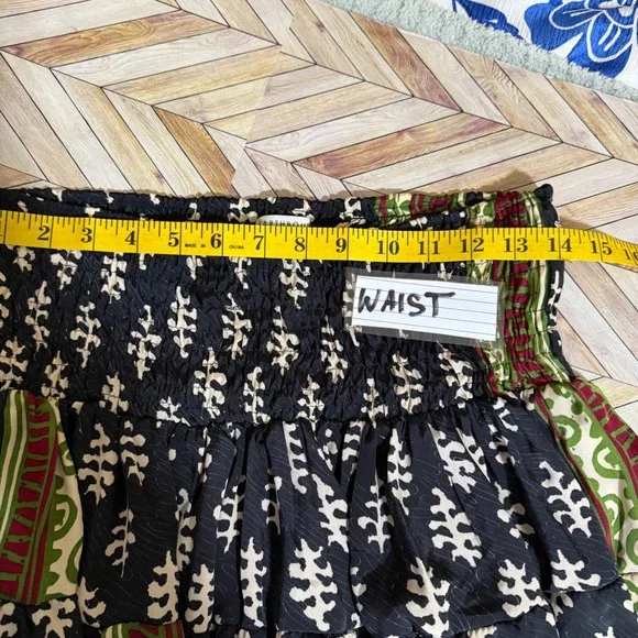 Earthbound Trading Co Tiered Skater Skirt‎ Lg Ruffle Boho Hippie Phoebe Buffay - Picture 9 of 9